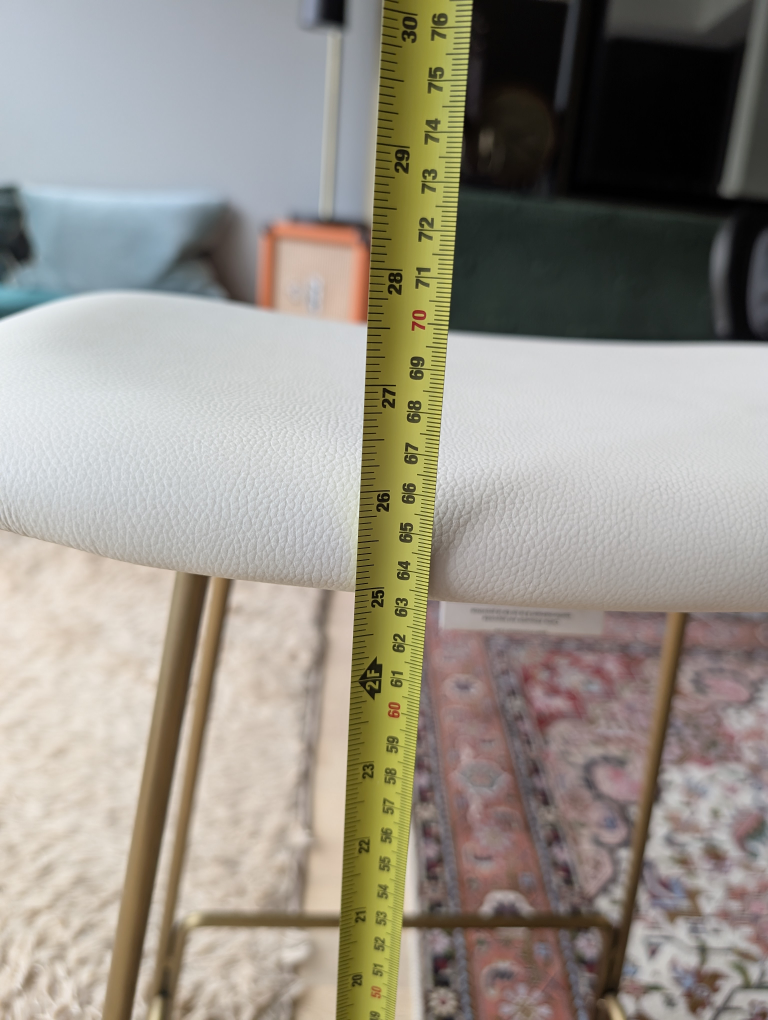 White & Gold Bar Stool - photo 4