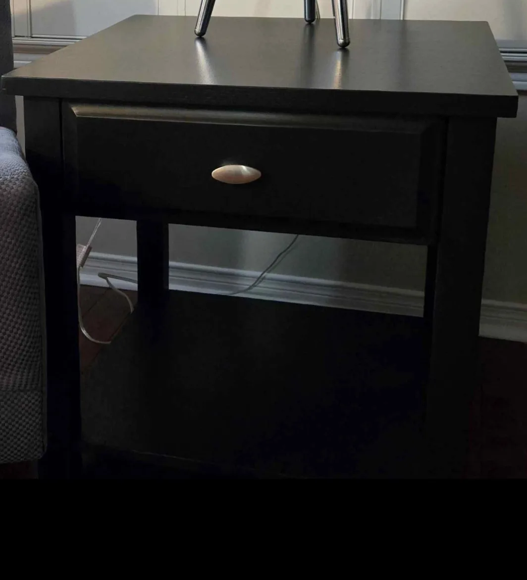 Black End Table with Drawer image indicator(4)