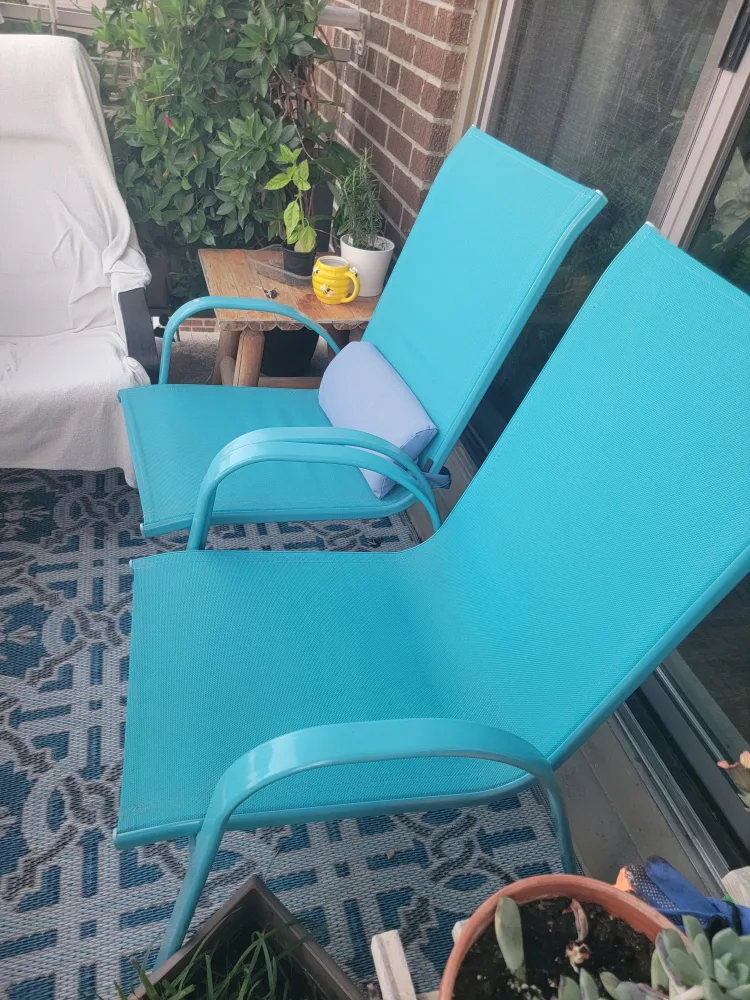 Turquoise Outdoor Lounge Chairs - Set of 2 image indicator(2)