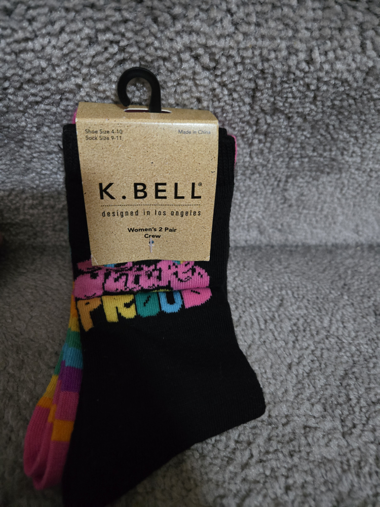 K. Bell Women's Crew Socks, Size 9-11