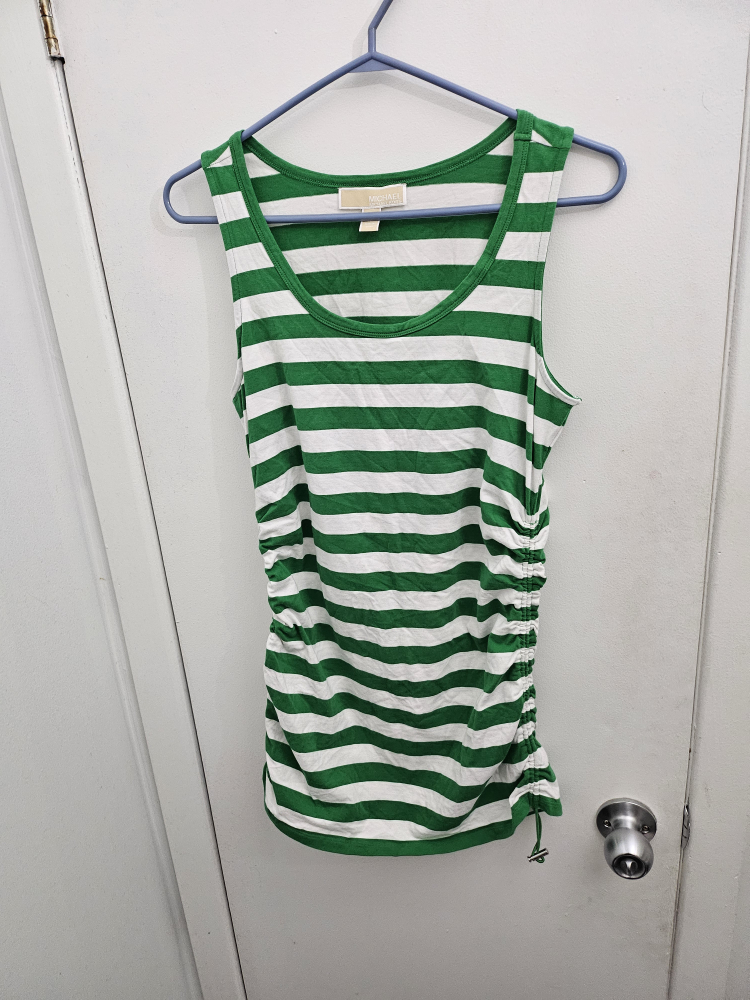 Chandail Michael Kors rayé vert et blanc - Taille M