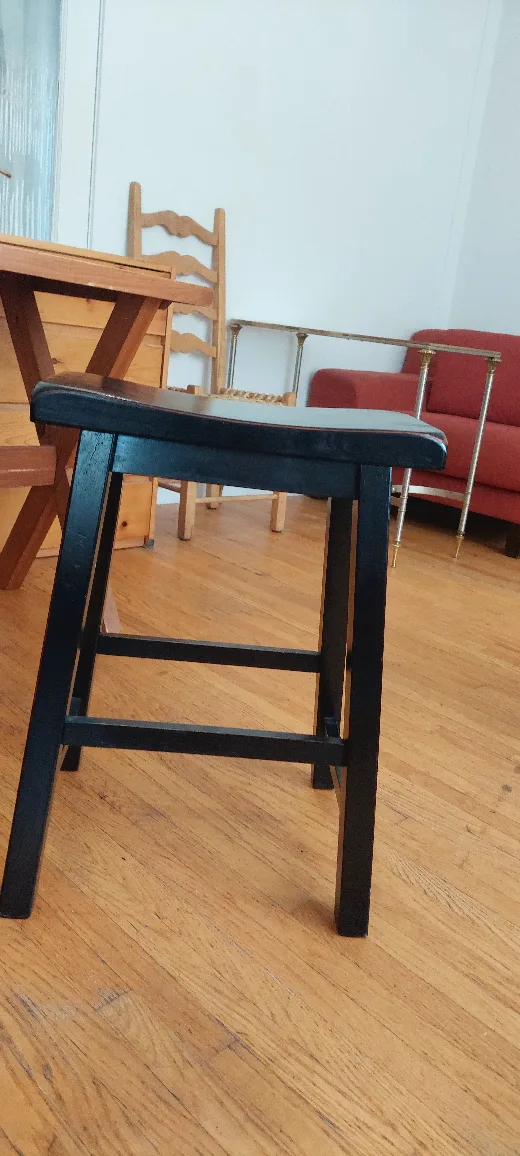 Black Wooden Stool thumbnail