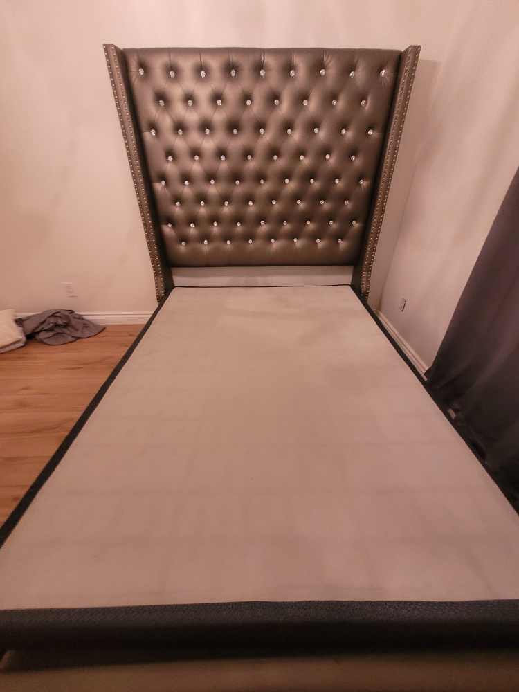 Upholstered Bed Frame with Tufted Headboard - photo 2