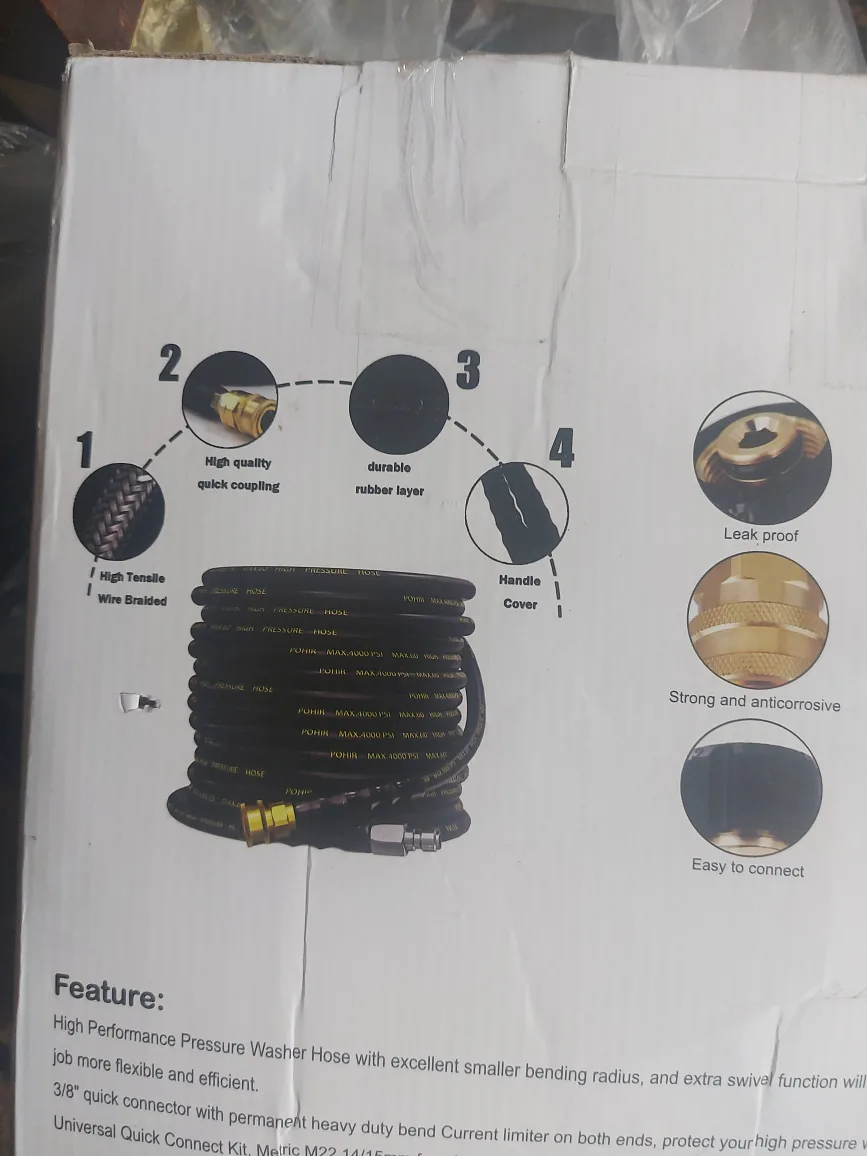 POHIR 100FT Pressure Washer Hose 4500PSI brand new image indicator(7)