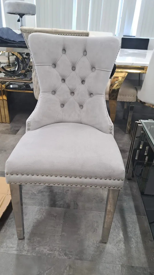 Upholstered Dining Chair - Grey thumbnail