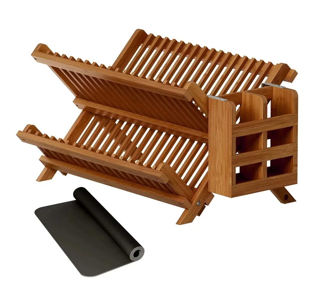 Greuenal Bamboo Dish Rack - Space Saver image indicator(2)