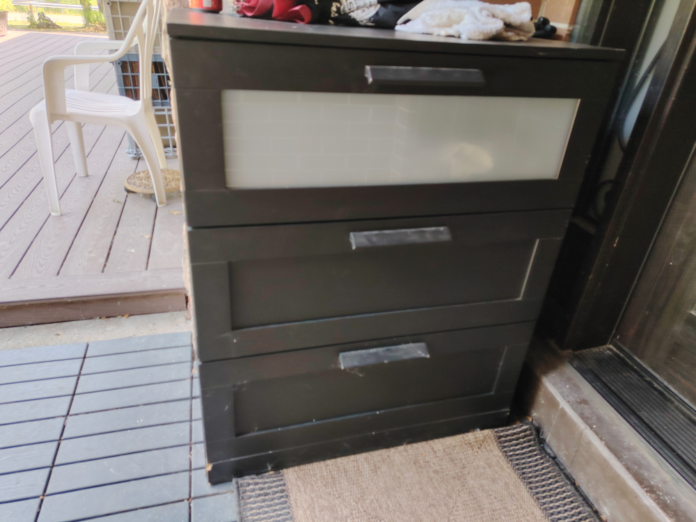 IKEA Hemnes Black-Brown 3-Drawer Chest