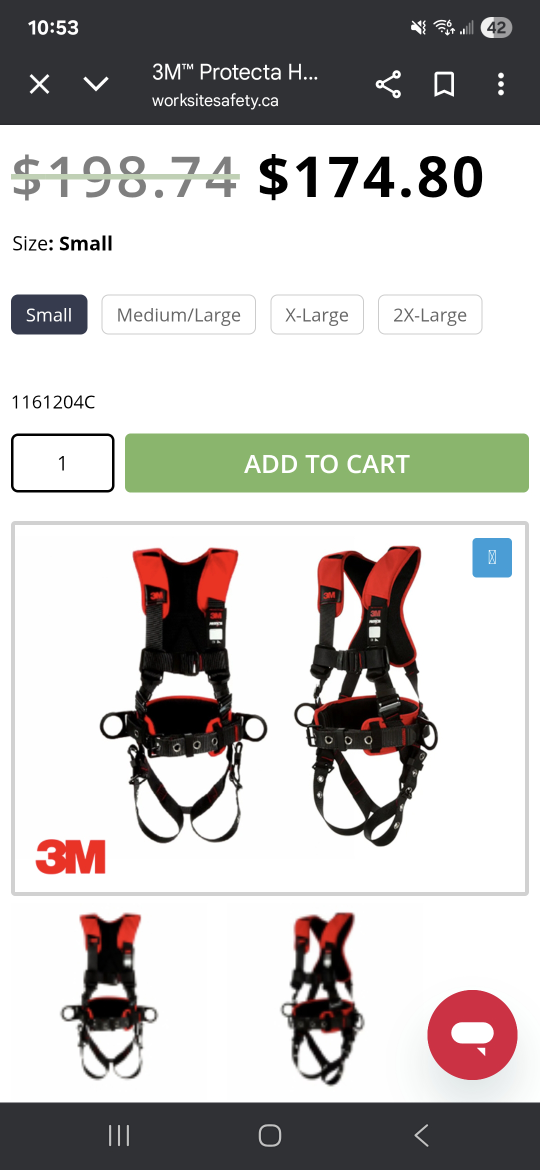 3M Protecta Harness - Size Small