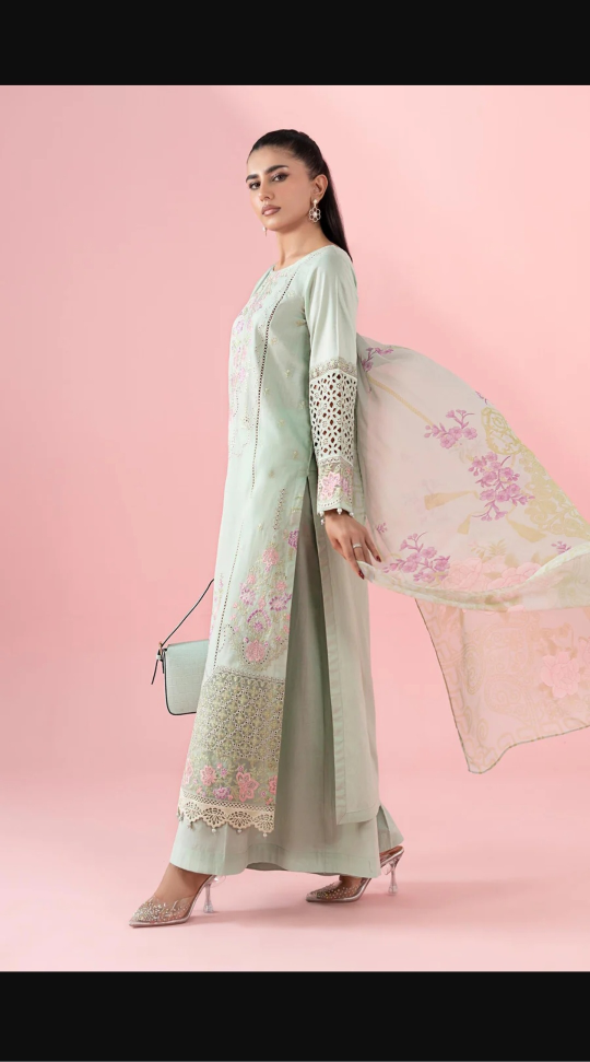 Maria.B Mint Green Embroidered dress