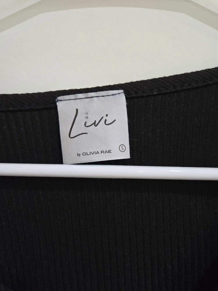 Black Crop Top with tie front long sleeve - Size Small image indicator(2)