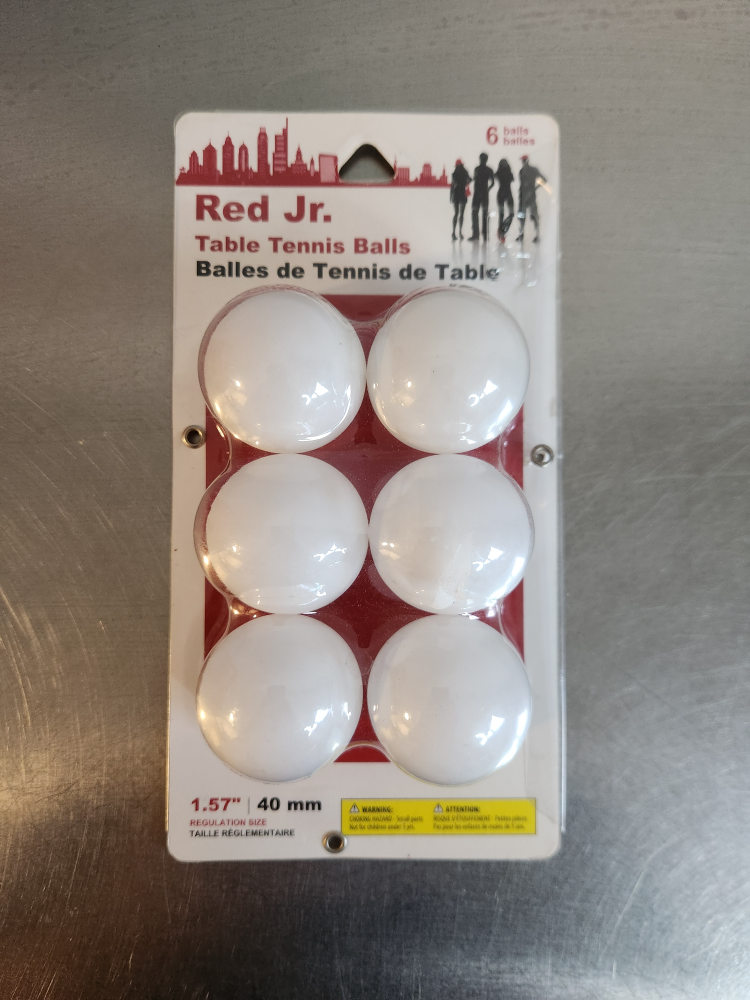 Red Jr. Table Tennis Balls - 6 Pack