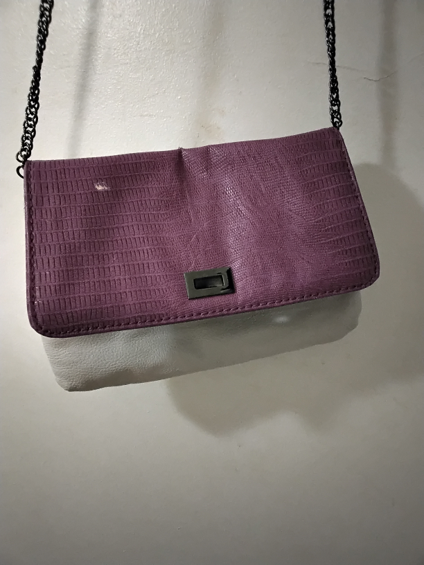 Purple & White Shoulder Bag