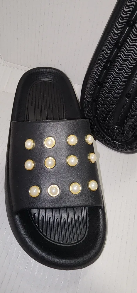 Black Pearl Embellished Slides thumbnail