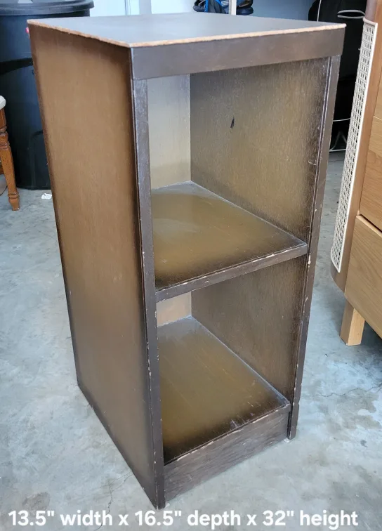 Brown Wooden Shelf Unit - 13.5"x16.5"x32" thumbnail