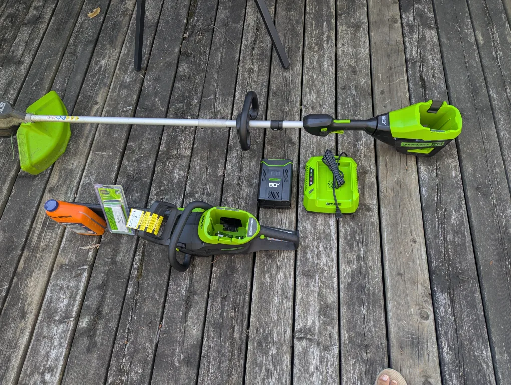 Greenworks 80V Chainsaw & String Trimmer Combo CASH ONLY AS IS image indicator(3)