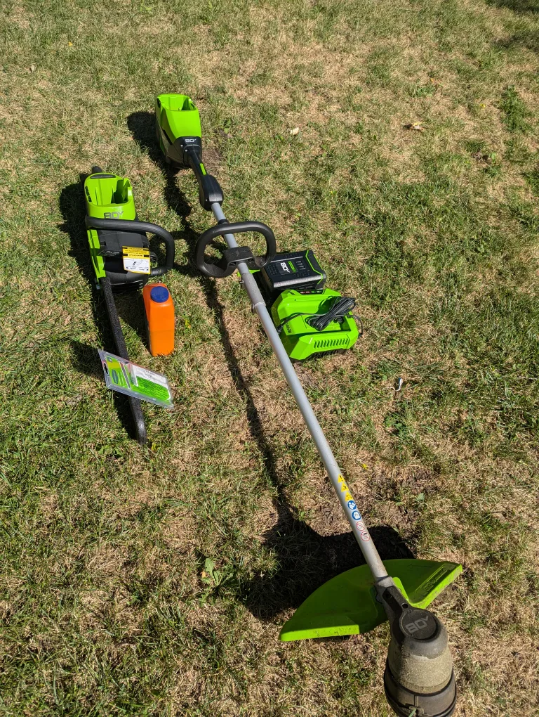 Greenworks 80V Chainsaw & String Trimmer Combo CASH ONLY AS IS image indicator(8)