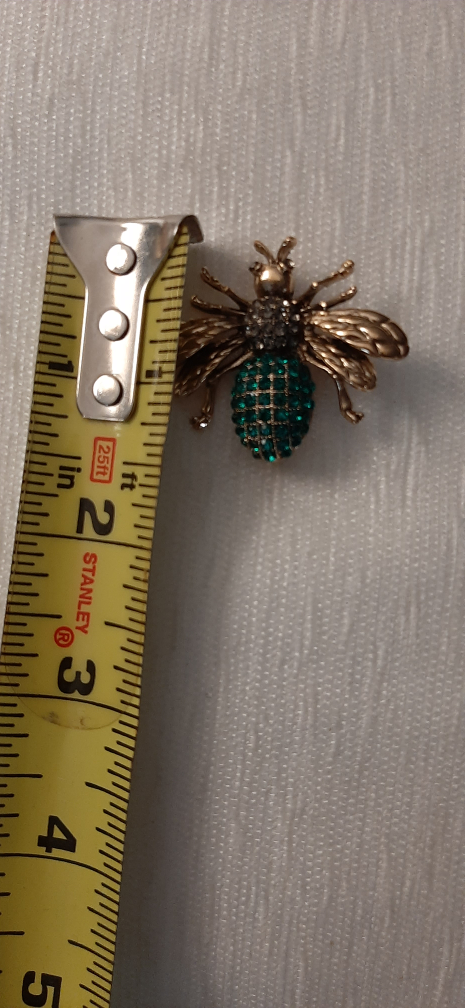 Bee Brooch Pin - Gold & Green - photo 2