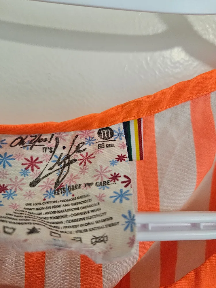 Oh Yes! It's Life Orange Striped Top - Size M image indicator(2)