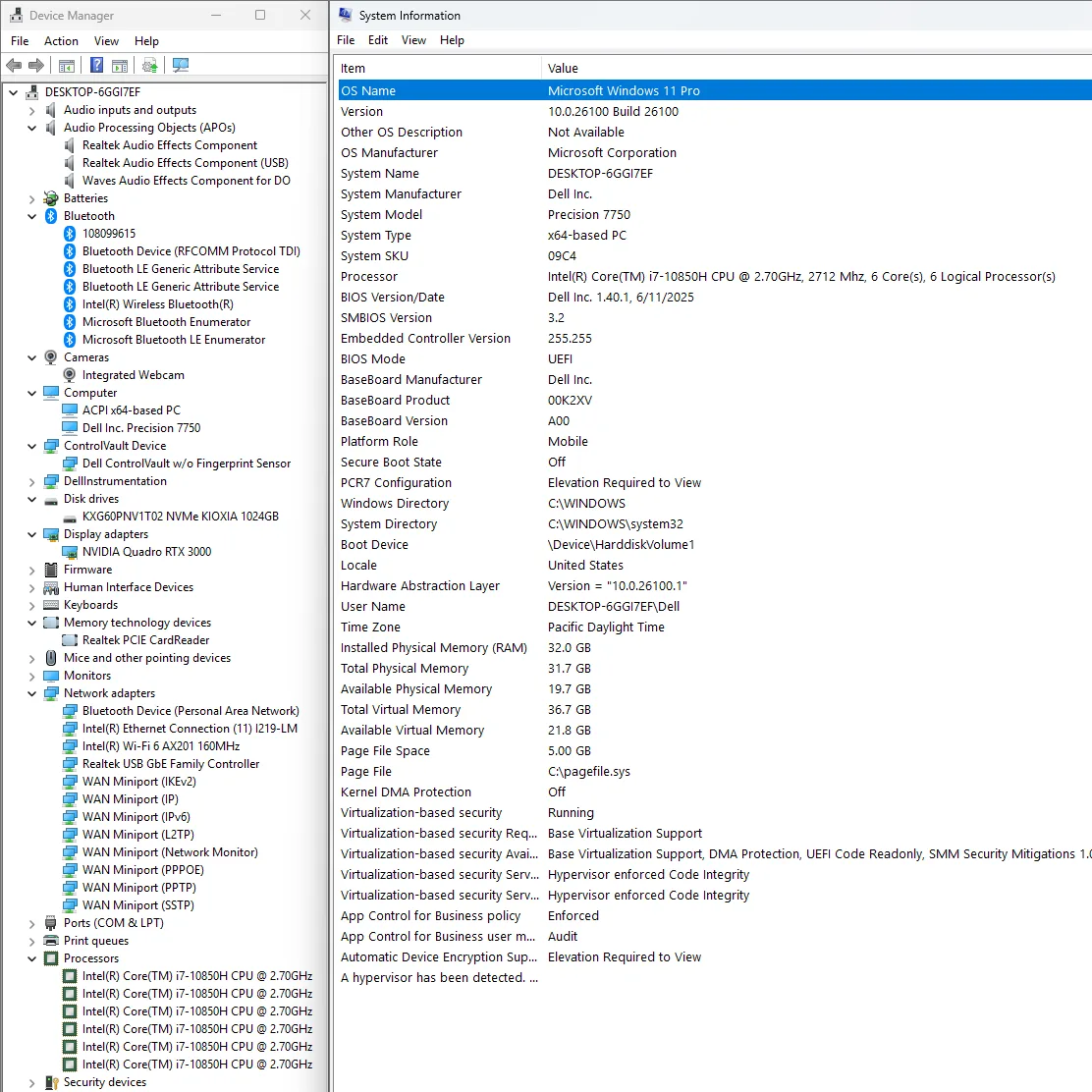 Dell Precision Laptop - i7, 32GB RAM, 1TB, Win11Pro, RTX 3000 image indicator(8)