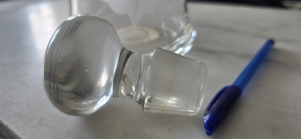 Clear Glass Decanter with Floral Design - photo 3