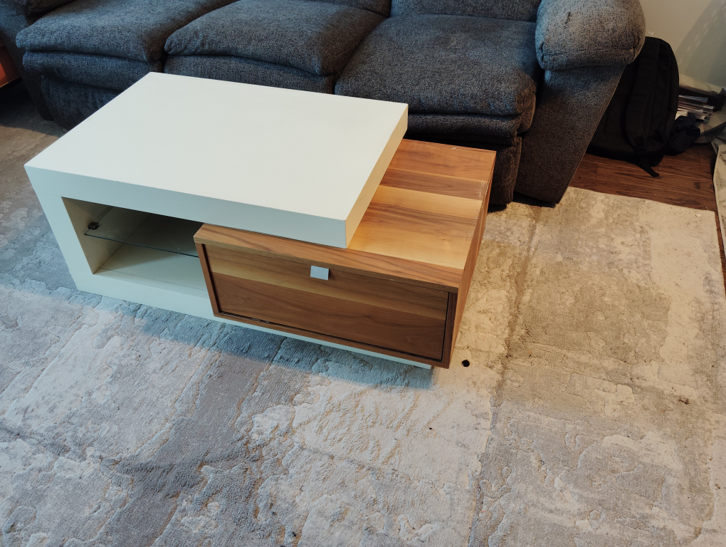 Modern Coffee Table - White & Wood - photo 2