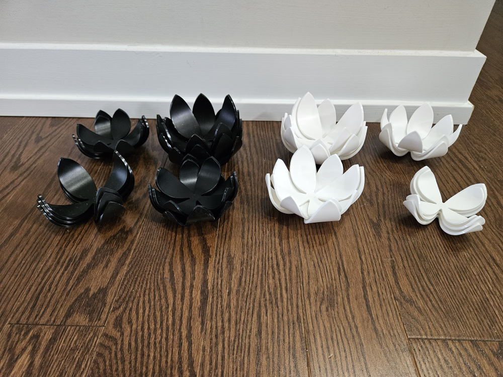 15 black and 13 white Umbra wall flower decor