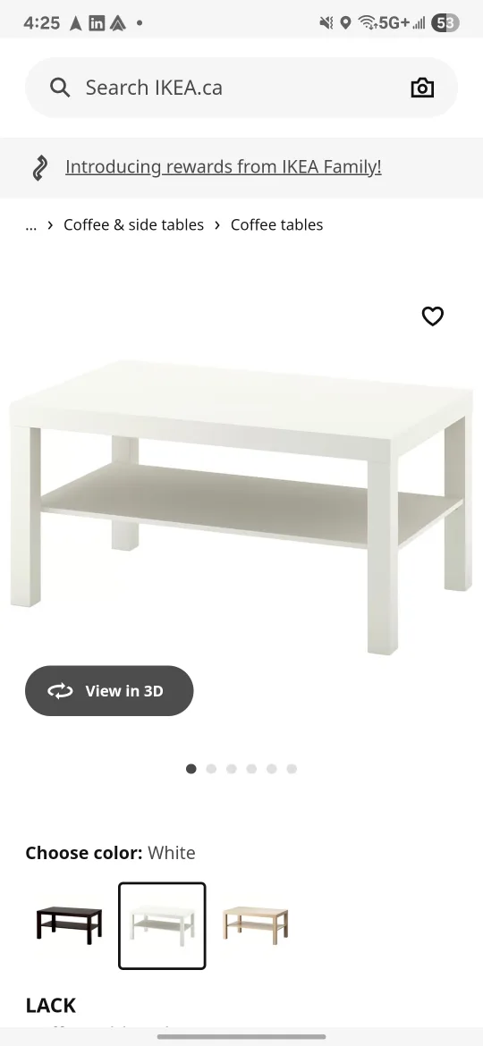 IKEA Lack White Coffee Table thumbnail