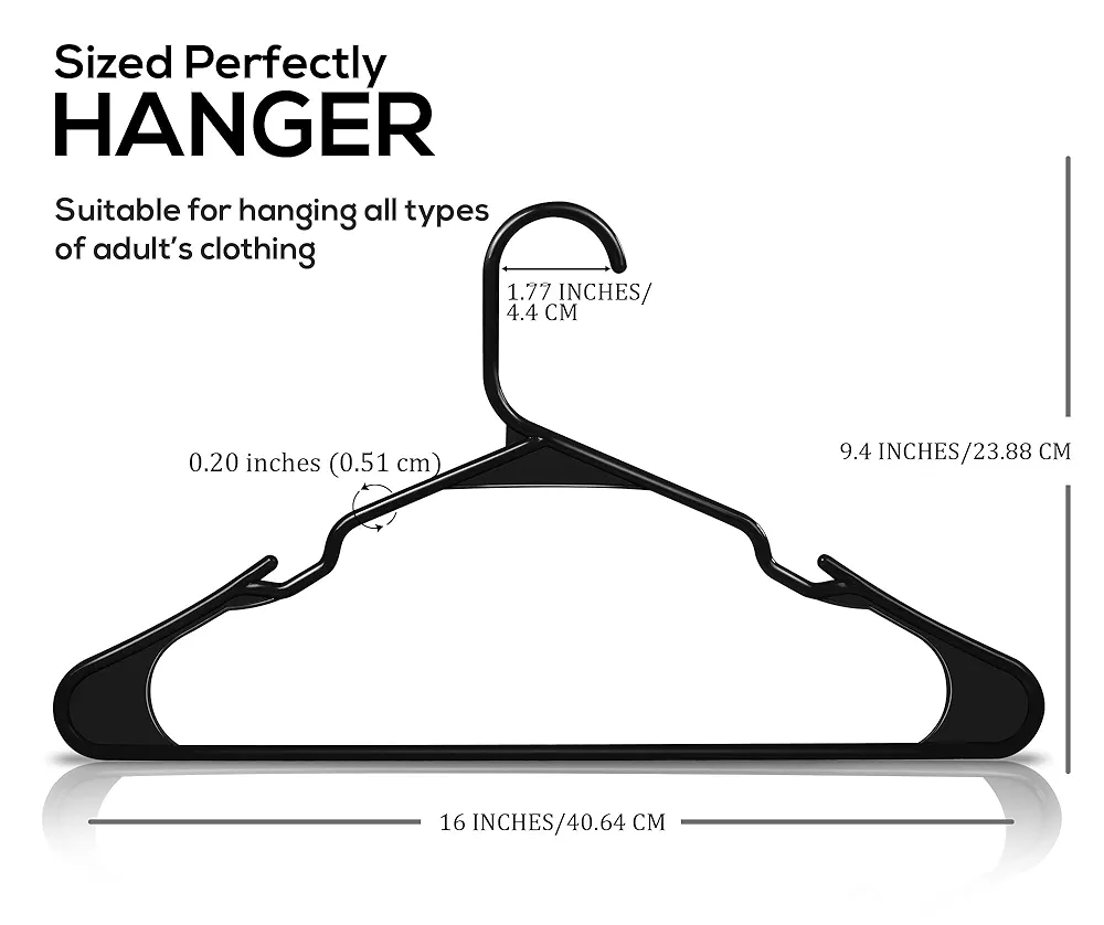 50 Plastic Clothes Hangers - Black & White - photo 4