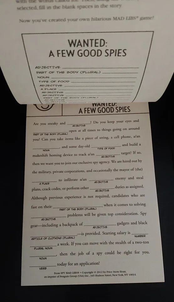 Lootcrate Spy Mad Libs image indicator(6)
