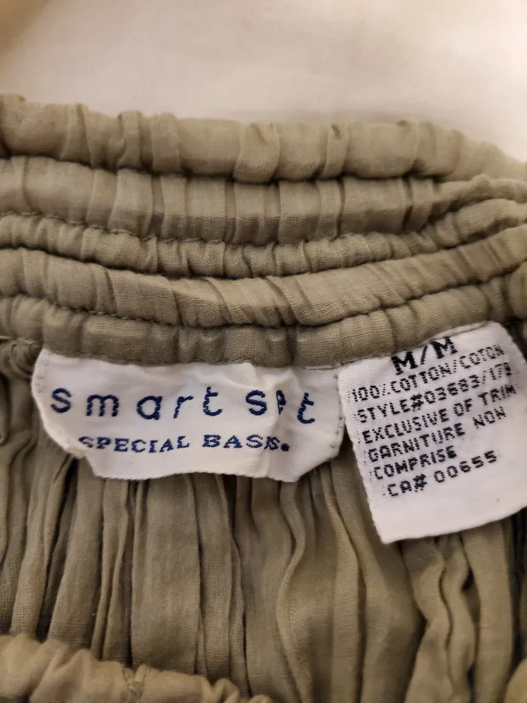 Smart set 100% cotton green maxi skirt + white lace detail cami image indicator(5)