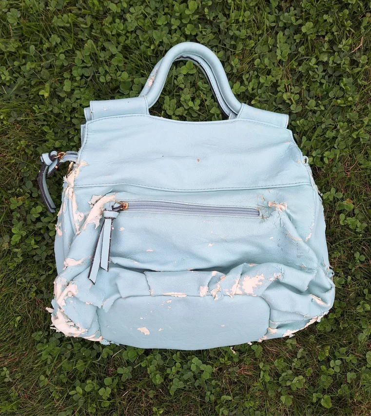 Call It Spring Blue Handbag, new but damaged #freecycle image indicator(2)