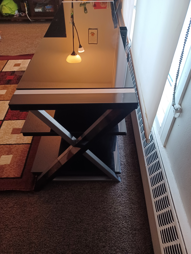 Black Glass Top TV Stand - photo 3