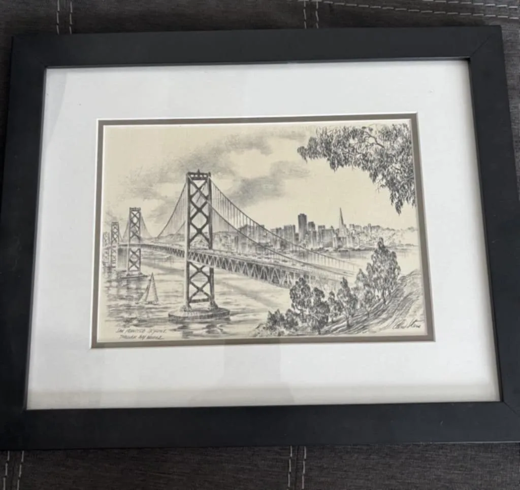 Framed San Francisco Bay Bridge Print thumbnail