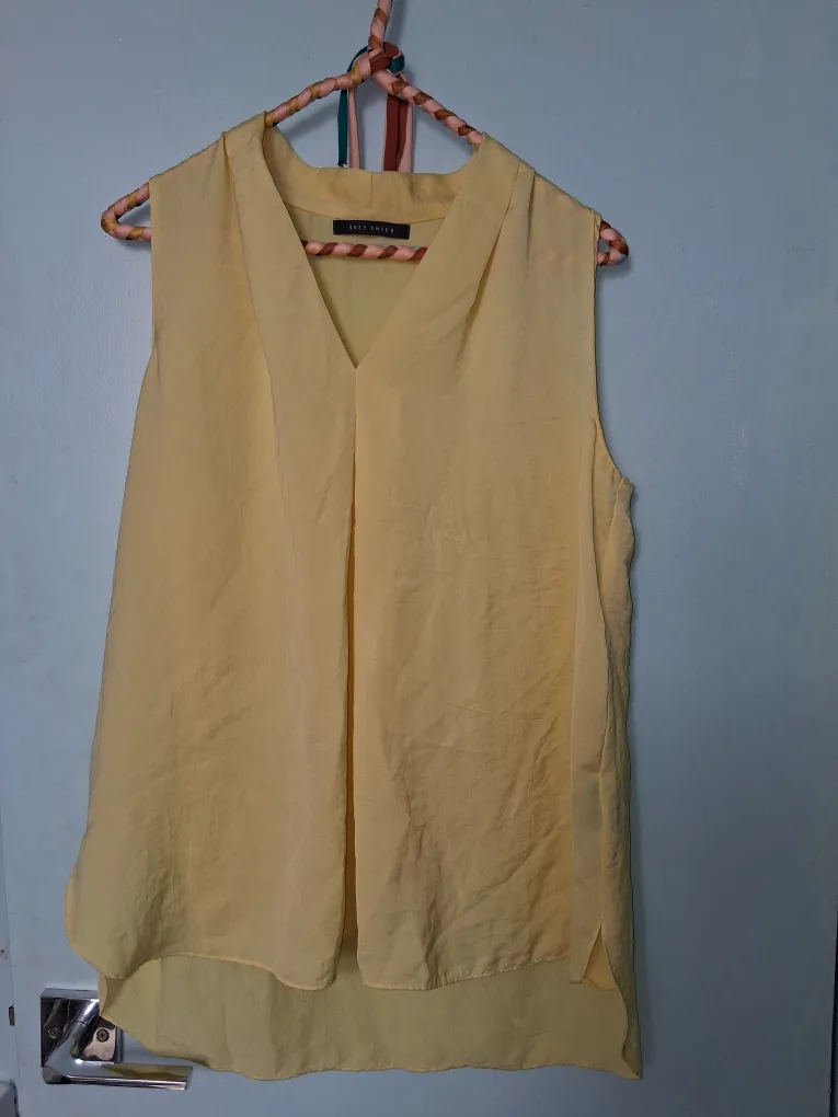 Suzy Shier Yellow Sleeveless Blouse thumbnail
