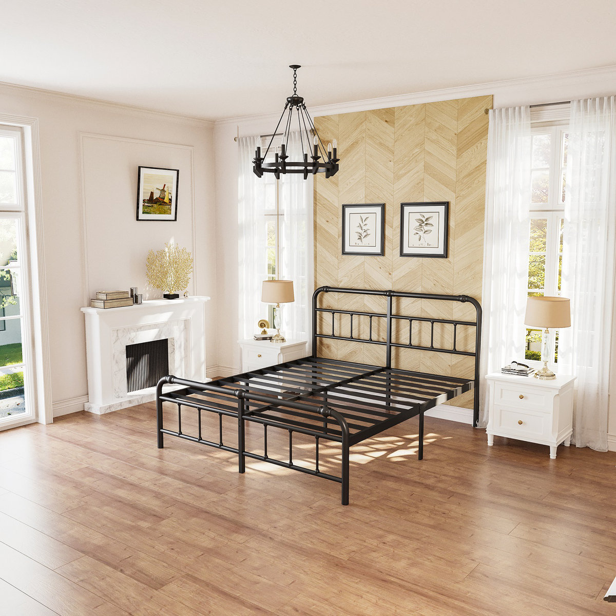 King Size Metal Bed Frame - Black