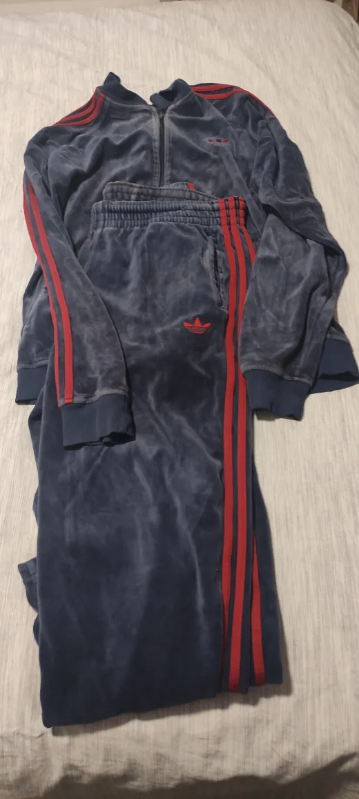 Adidas Velour Tracksuit - Size L thumbnail