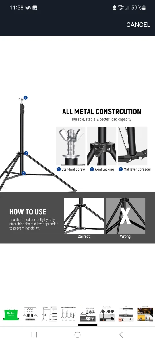 Neewer 3x2.1m/10x7ft Background Support System brand new image indicator(4)