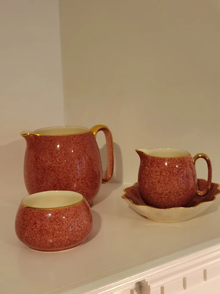 Mid Century Royal Winton Grimwades Mottled Pink China image indicator(2)
