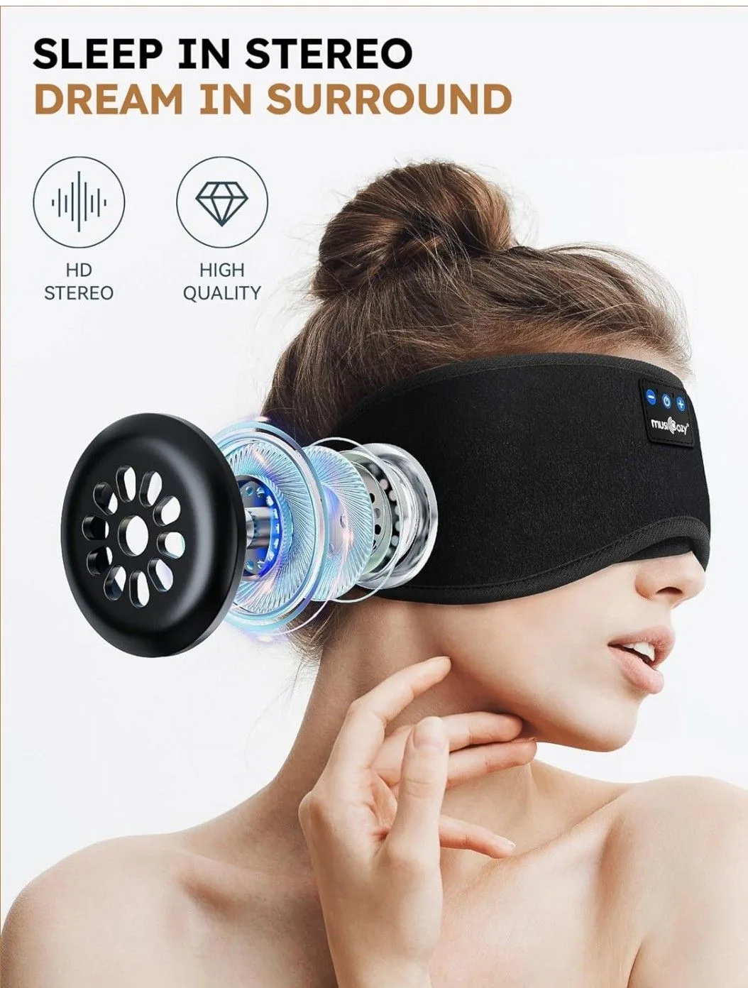 🧡 NEW Wireless Bluetooth Music Sleep Mask image indicator(2)