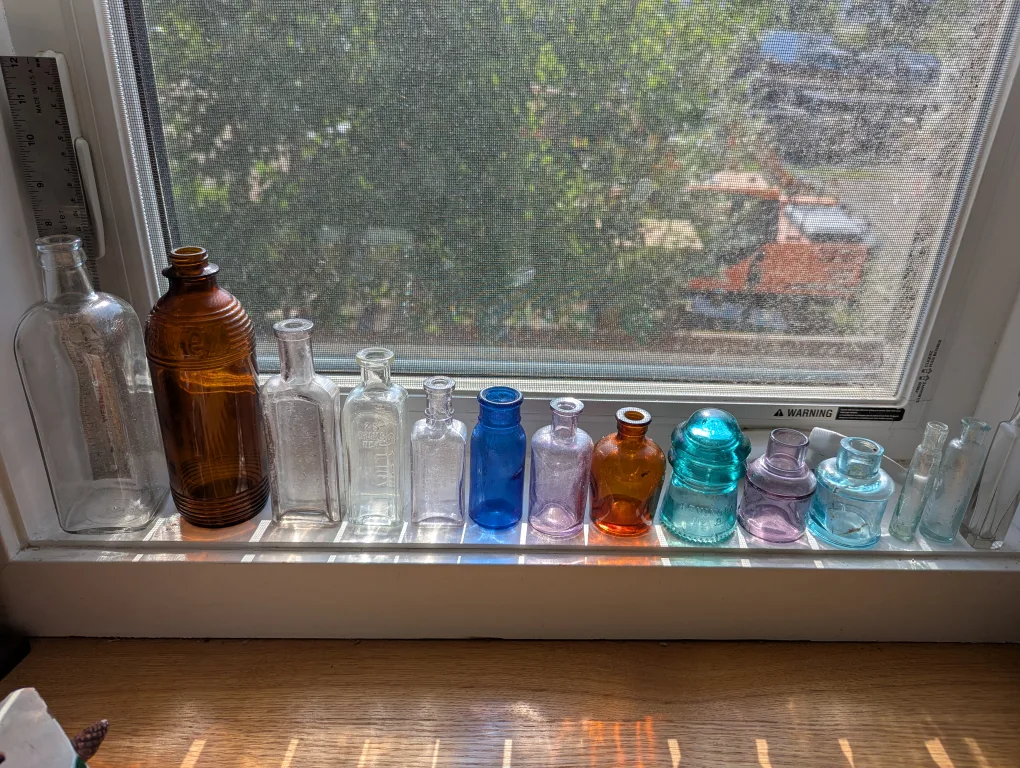 Antique Glass Bottles Collection $7 or $50 for all image indicator(2)