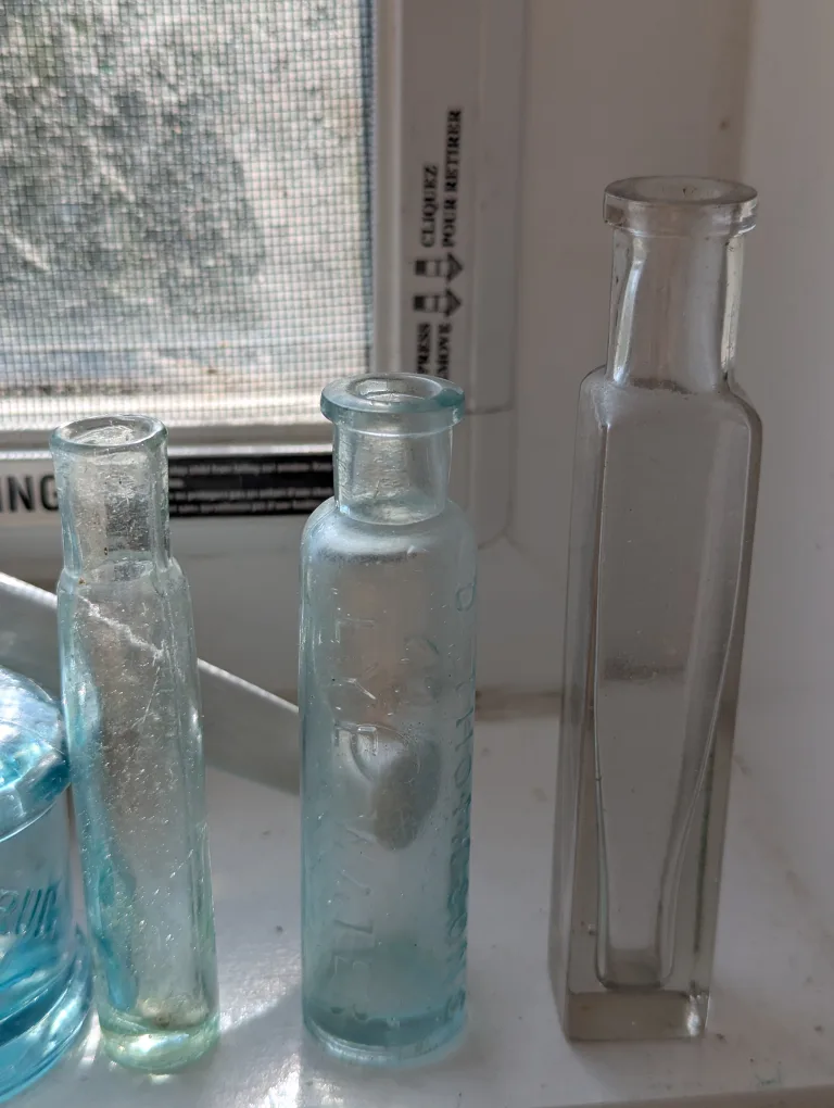 Antique Glass Bottles Collection $7 or $50 for all image indicator(8)