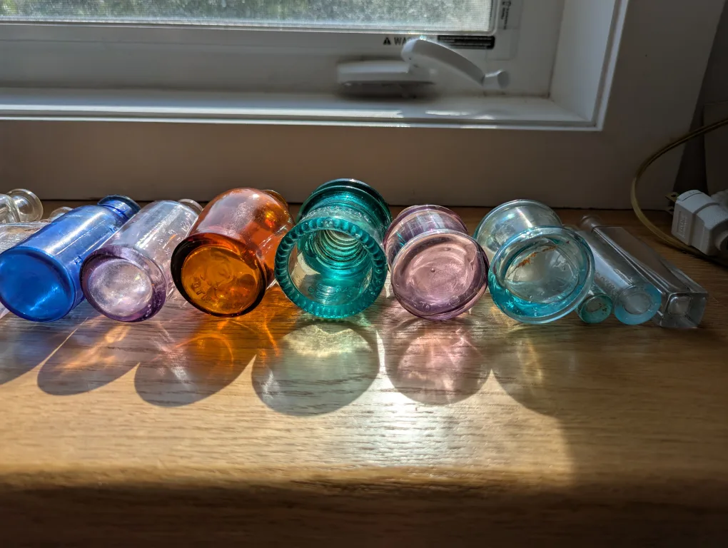 Antique Glass Bottles Collection $7 or $50 for all image indicator(10)