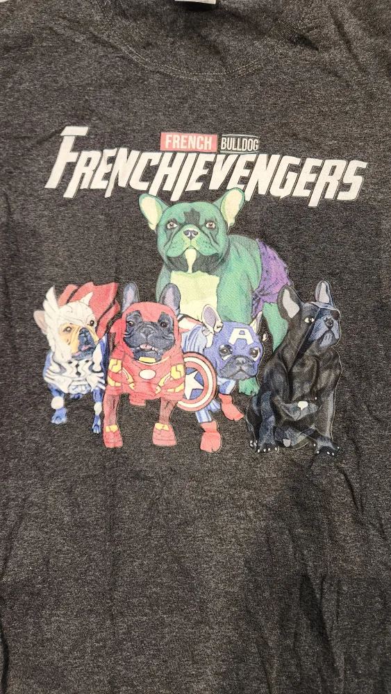 Pick Up French Bulldog Avengers Novelty T-Shirt XL never worn thumbnail