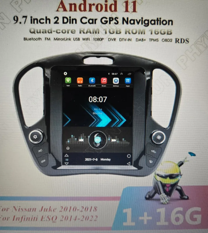Nissan Juke/Infiniti ESQ Car Stereo Radio image indicator(9)