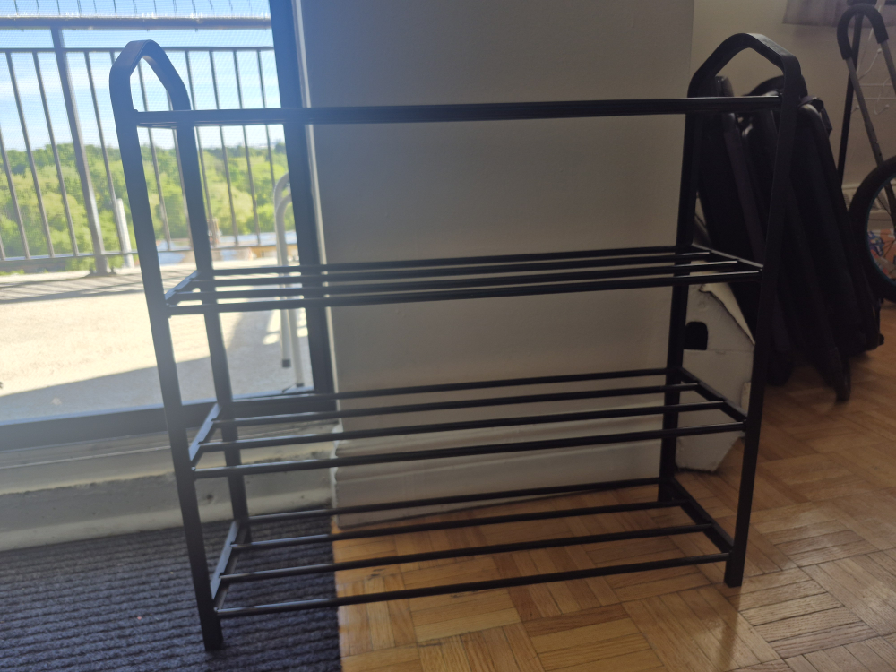 Black 4-Tier Shoe Rack - photo 3