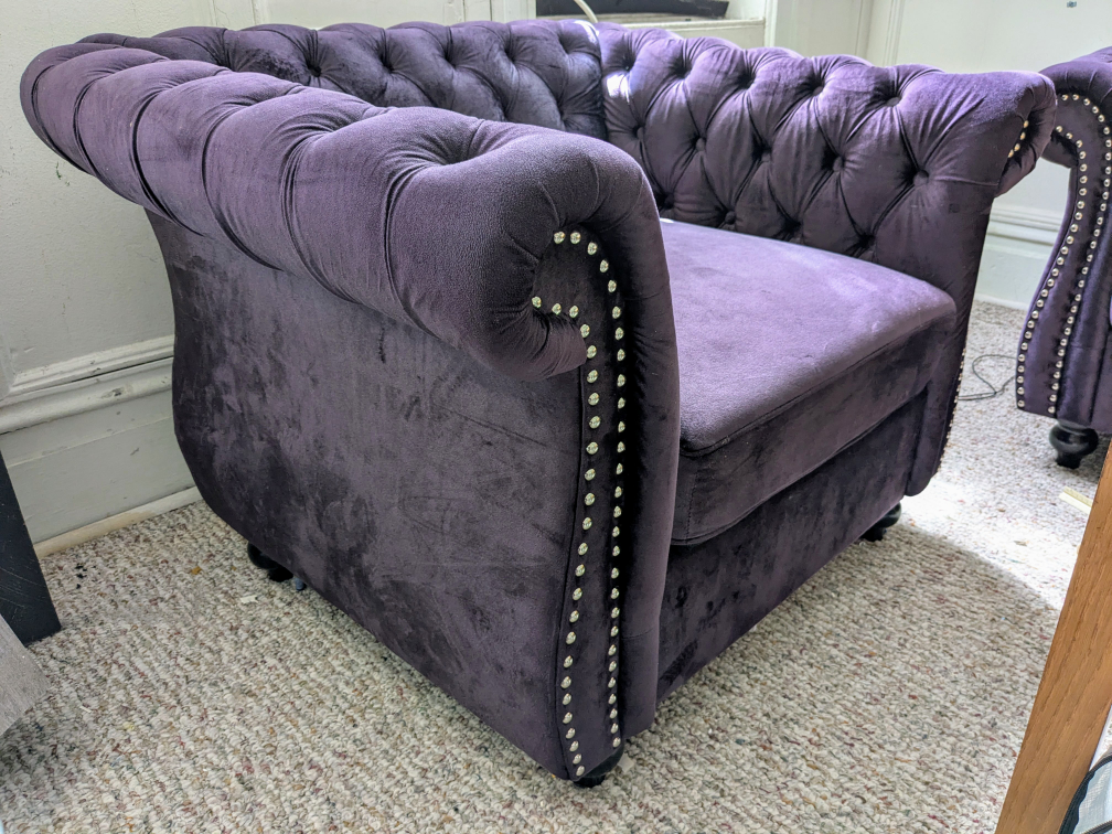 Purple Chesterfield Armchair - photo 2