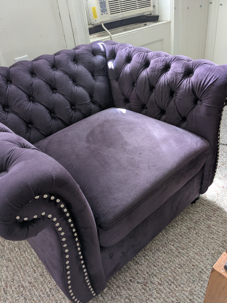 Purple Chesterfield Armchair - photo 3