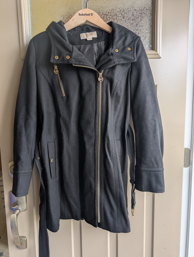 Michael Kors Wool Peacoat with hood & gold accents - photo 2