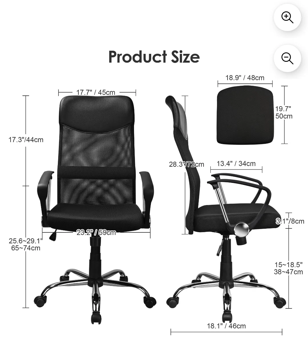 Ergonomic Office Chair - Lumbar & Neck Support image indicator(4)