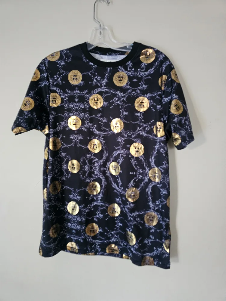 Patterned Black and Gold T-Shirt -Medium thumbnail